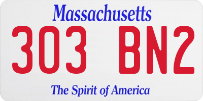 MA license plate 303BN2