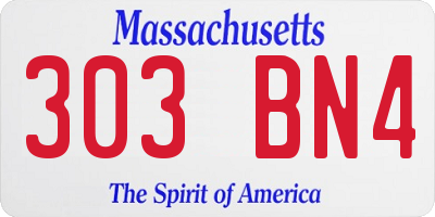 MA license plate 303BN4