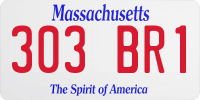 MA license plate 303BR1