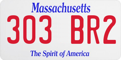 MA license plate 303BR2