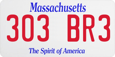 MA license plate 303BR3