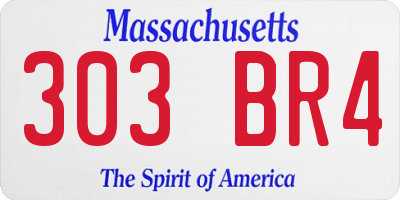 MA license plate 303BR4