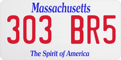 MA license plate 303BR5
