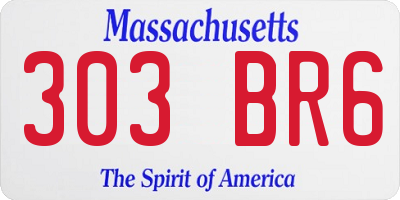 MA license plate 303BR6
