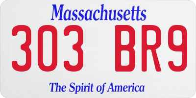MA license plate 303BR9