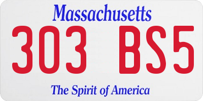 MA license plate 303BS5