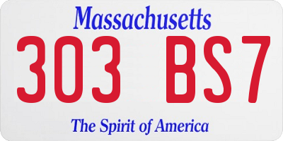 MA license plate 303BS7