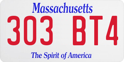 MA license plate 303BT4