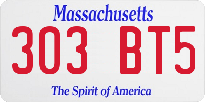 MA license plate 303BT5