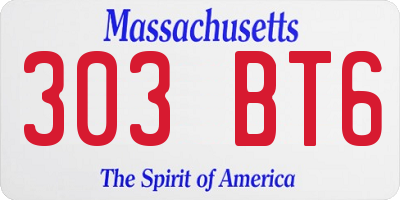 MA license plate 303BT6