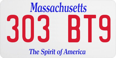 MA license plate 303BT9