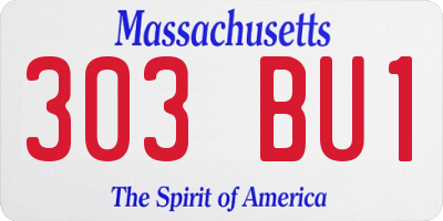 MA license plate 303BU1