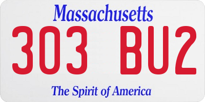 MA license plate 303BU2