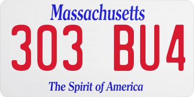 MA license plate 303BU4
