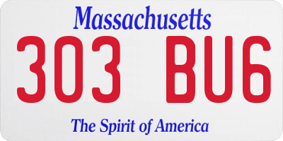 MA license plate 303BU6