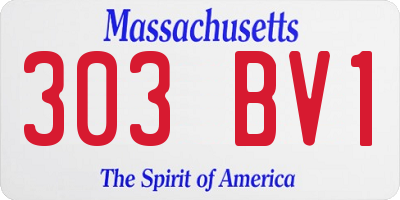 MA license plate 303BV1