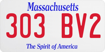 MA license plate 303BV2