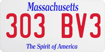 MA license plate 303BV3