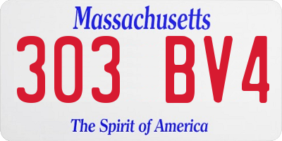 MA license plate 303BV4