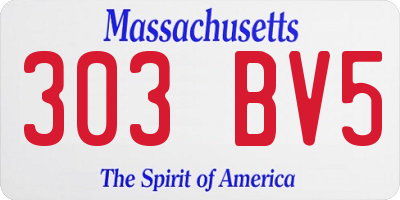 MA license plate 303BV5