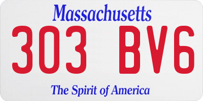 MA license plate 303BV6