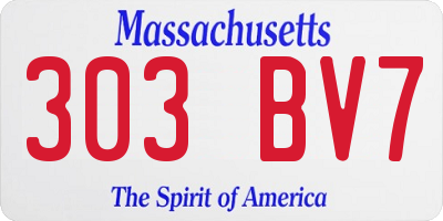 MA license plate 303BV7