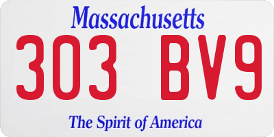MA license plate 303BV9