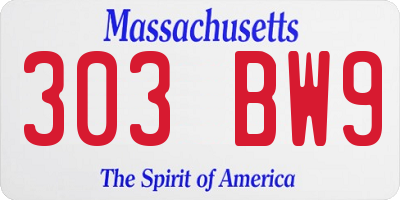 MA license plate 303BW9