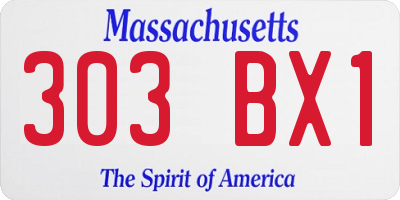MA license plate 303BX1