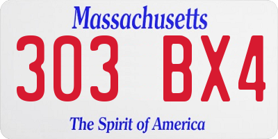 MA license plate 303BX4