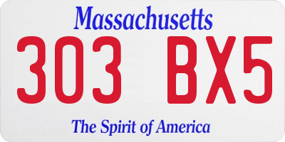 MA license plate 303BX5