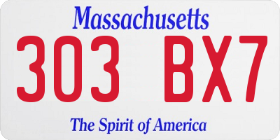 MA license plate 303BX7