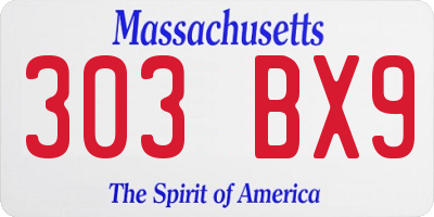 MA license plate 303BX9