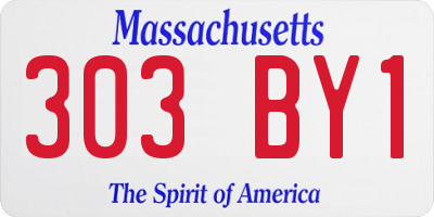 MA license plate 303BY1