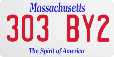 MA license plate 303BY2
