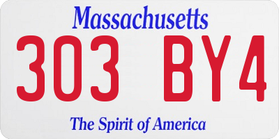 MA license plate 303BY4