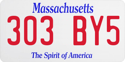 MA license plate 303BY5
