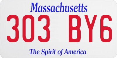 MA license plate 303BY6