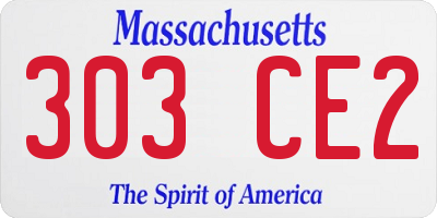 MA license plate 303CE2