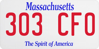 MA license plate 303CF0
