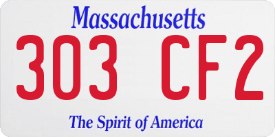 MA license plate 303CF2