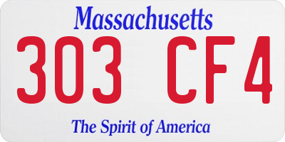 MA license plate 303CF4