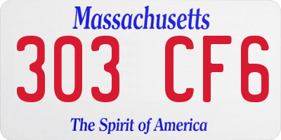 MA license plate 303CF6