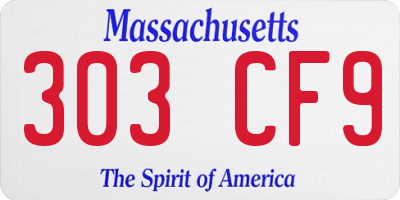 MA license plate 303CF9