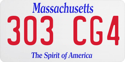 MA license plate 303CG4