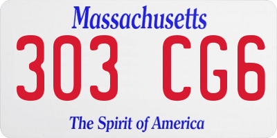 MA license plate 303CG6
