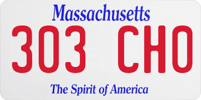 MA license plate 303CH0