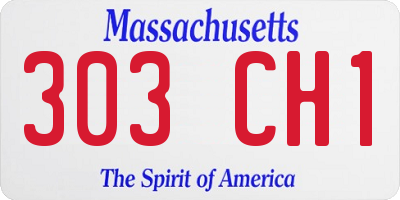 MA license plate 303CH1