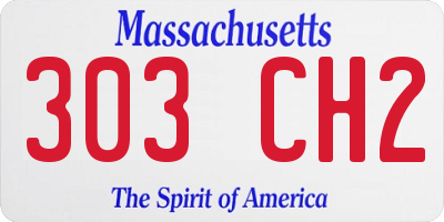 MA license plate 303CH2