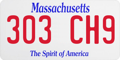 MA license plate 303CH9
